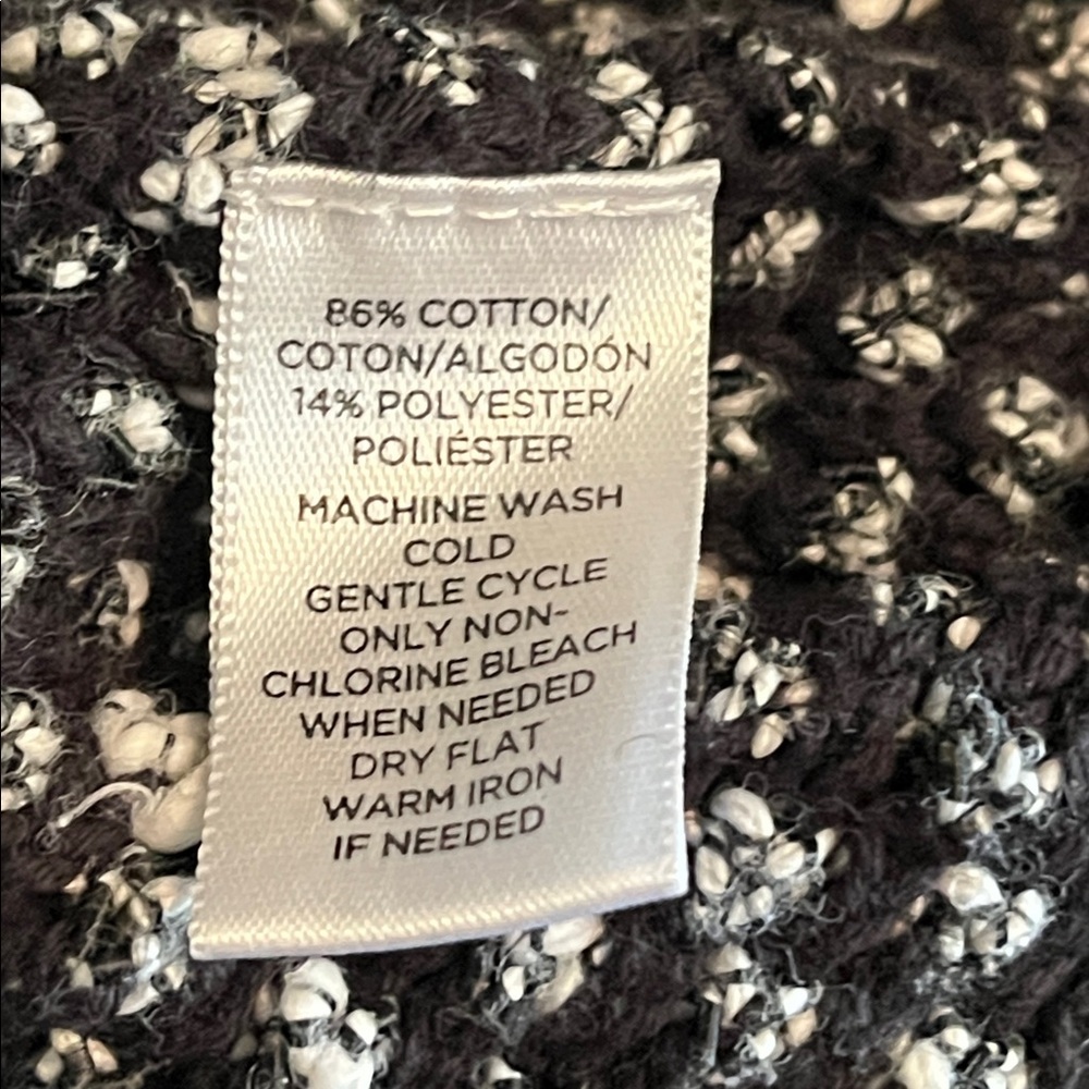 LOFT Monochrome Textured Women's Sweater black and white size small - Picture 6 of 6